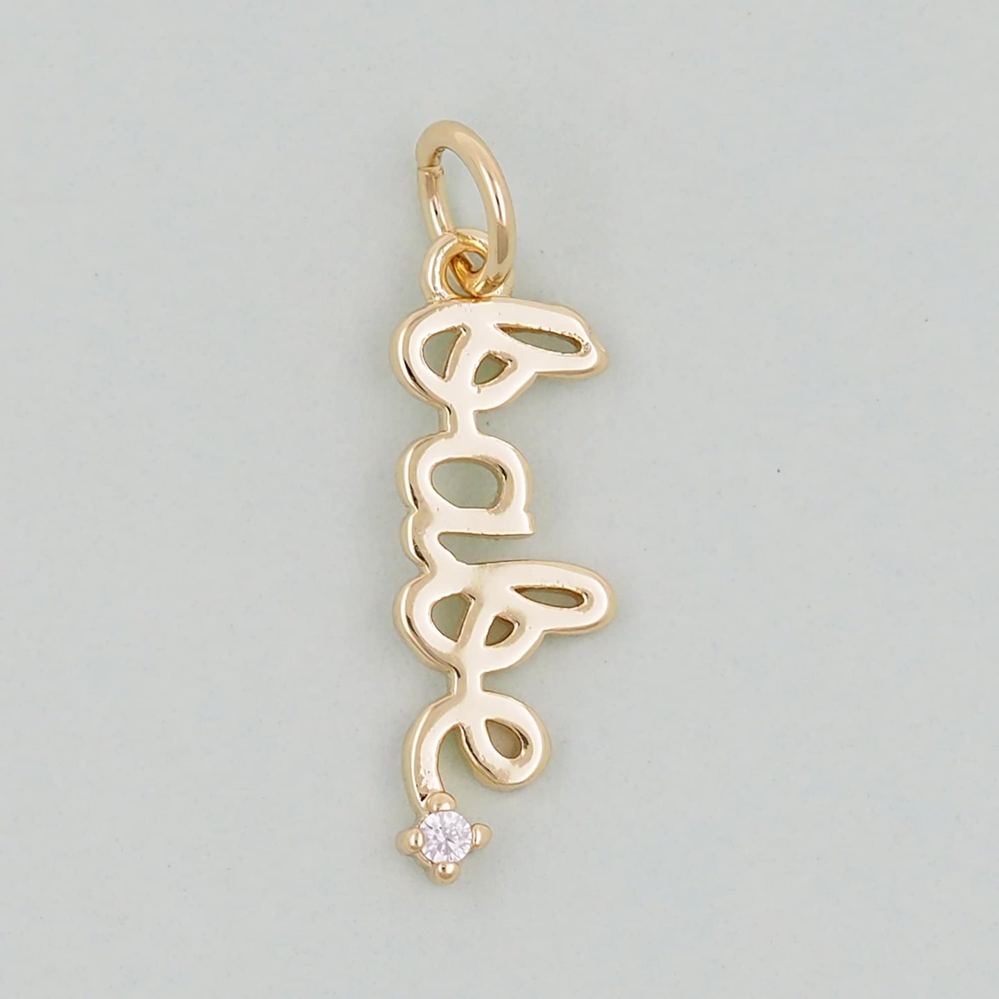 Gold letter Charms,18K Gold Fille Babe Pendant,Babe Charm Bracelet Necklace for DIY Jewelry Making Supply