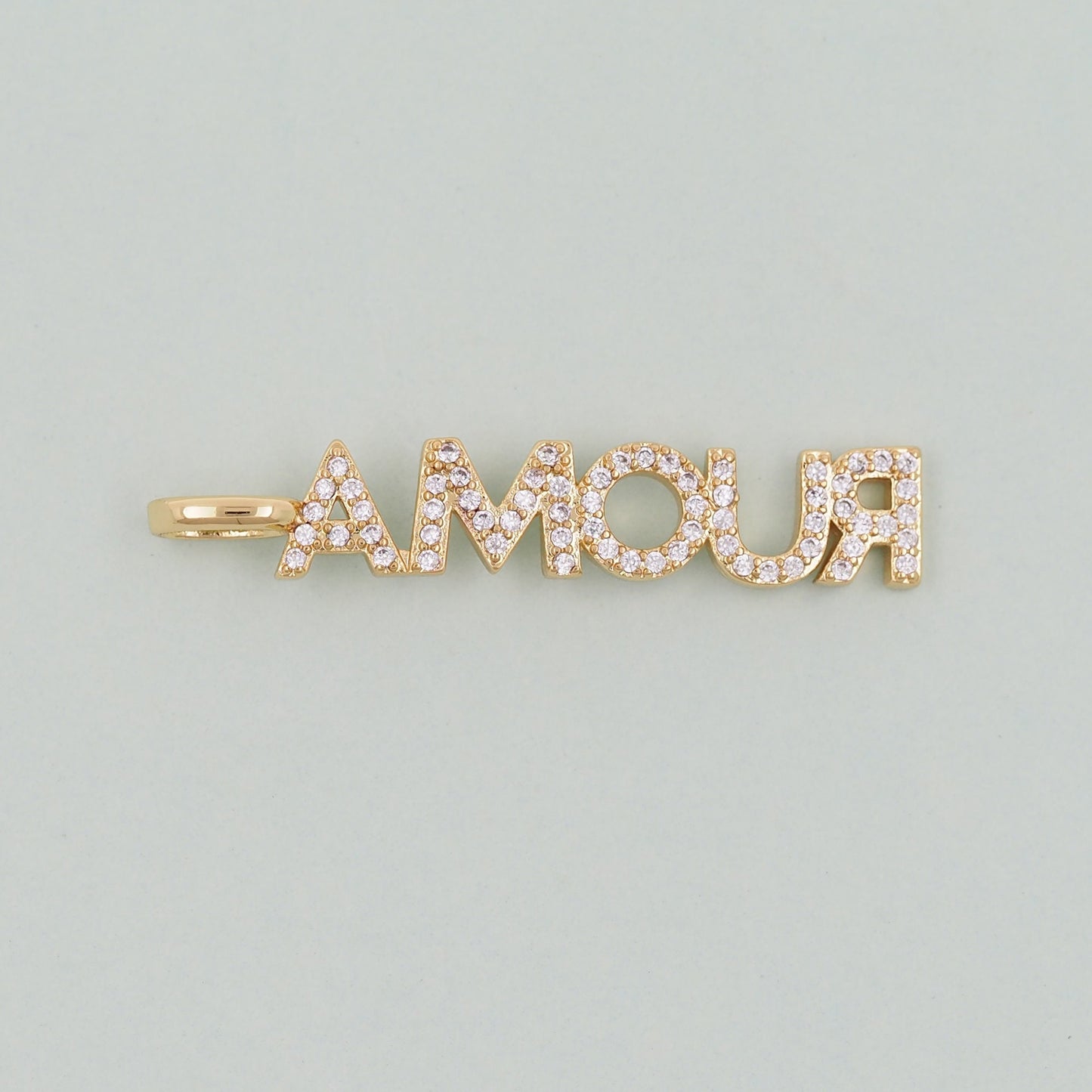 Gold letter Charms,18K Gold Fille amour Pendant,amour Charm Bracelet Necklace for DIY Jewelry Making Supply