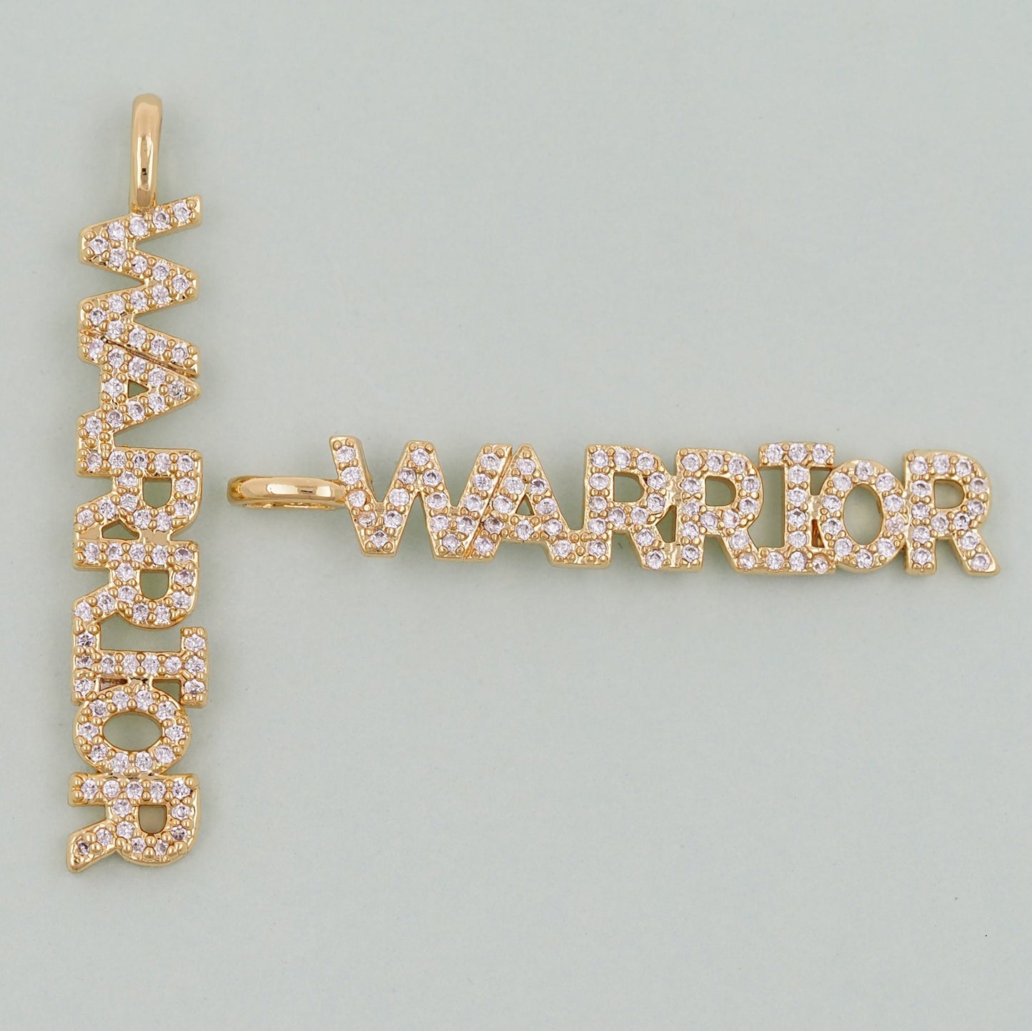 Gold letter Charms,18K Gold Fille warrior Pendant,warrior Charm Bracelet Necklace for DIY Jewelry Making Supply