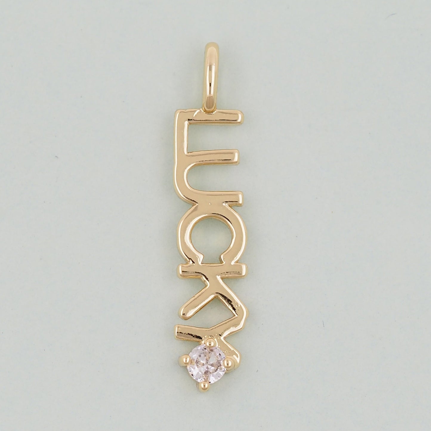 Gold letter Charms,18K Gold Fille Lucky Pendant,Lucky Charm Bracelet Necklace for DIY Jewelry Making Supply