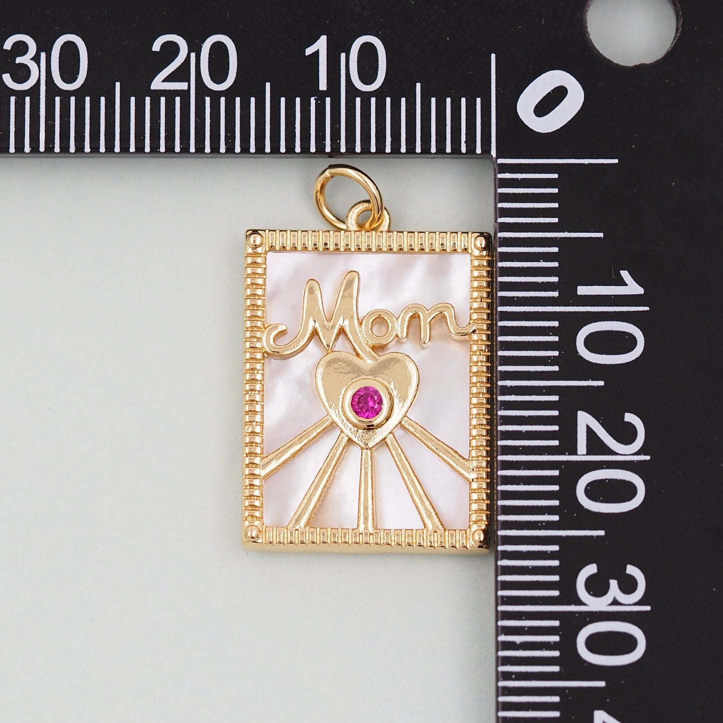 Gold Mom Charms,18K Gold Filled Shell Mom Pendant,Mom Charm Bracelet Necklace for DIY Jewelry Making Supply
