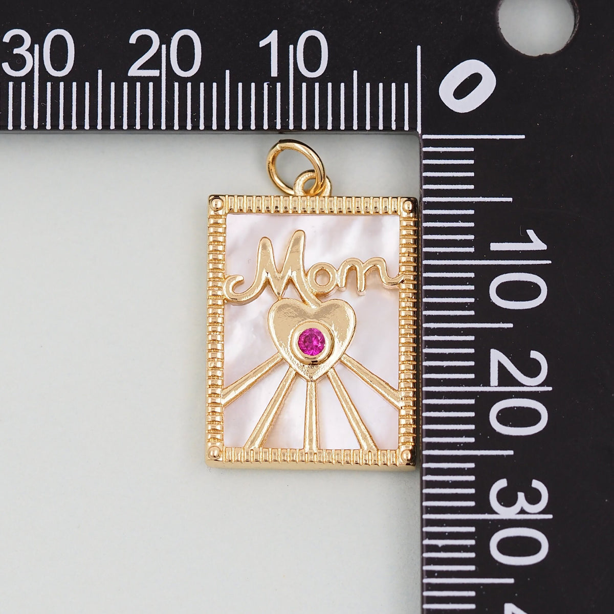 Gold Mom Charms,18K Gold Filled Shell Mom Pendant,Mom Charm Bracelet Necklace for DIY Jewelry Making Supply
