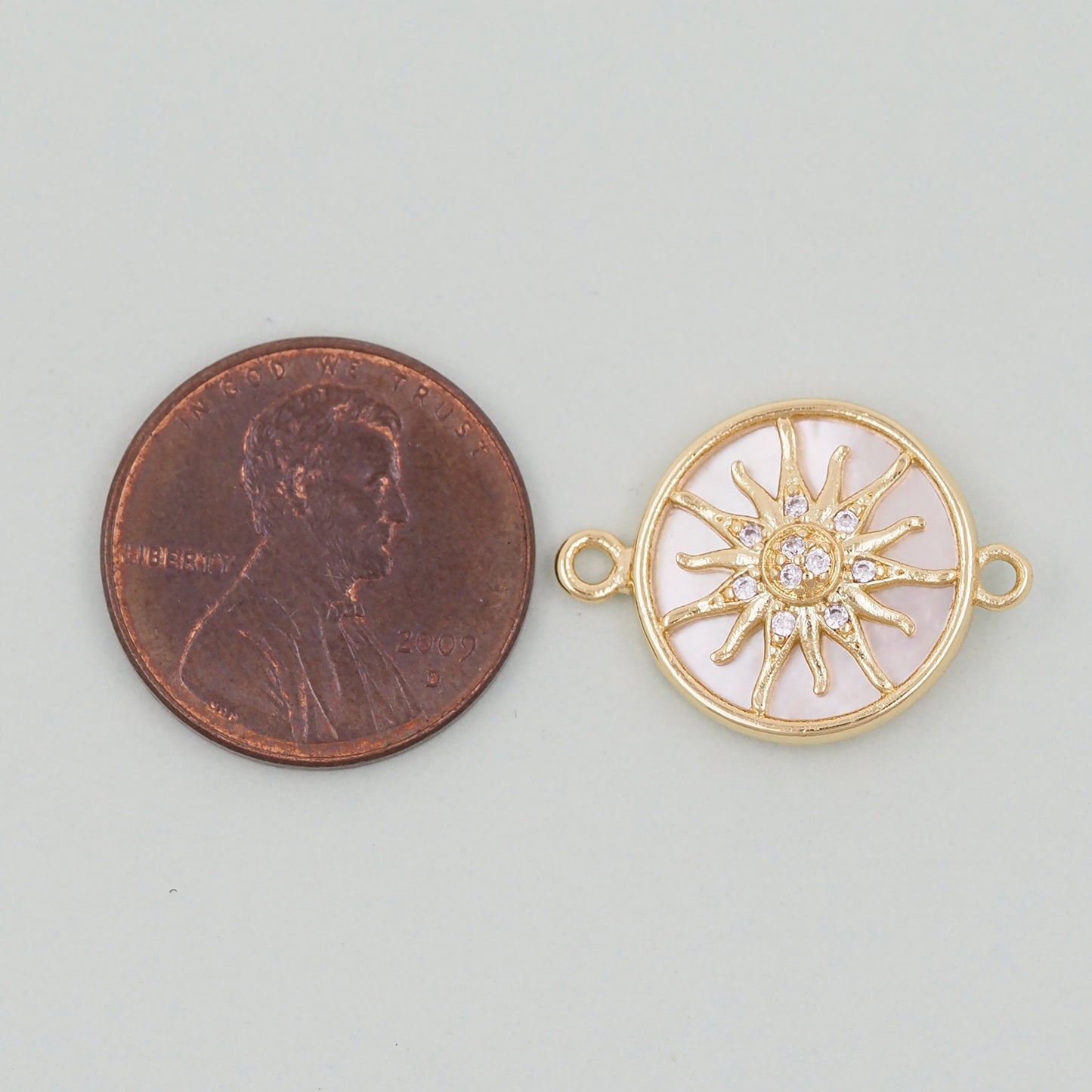 Gold Sun Connector Charms,18K Gold Filled Sun Pendant,celestial Charm Bracelet Necklace for DIY Jewelry Making Supply