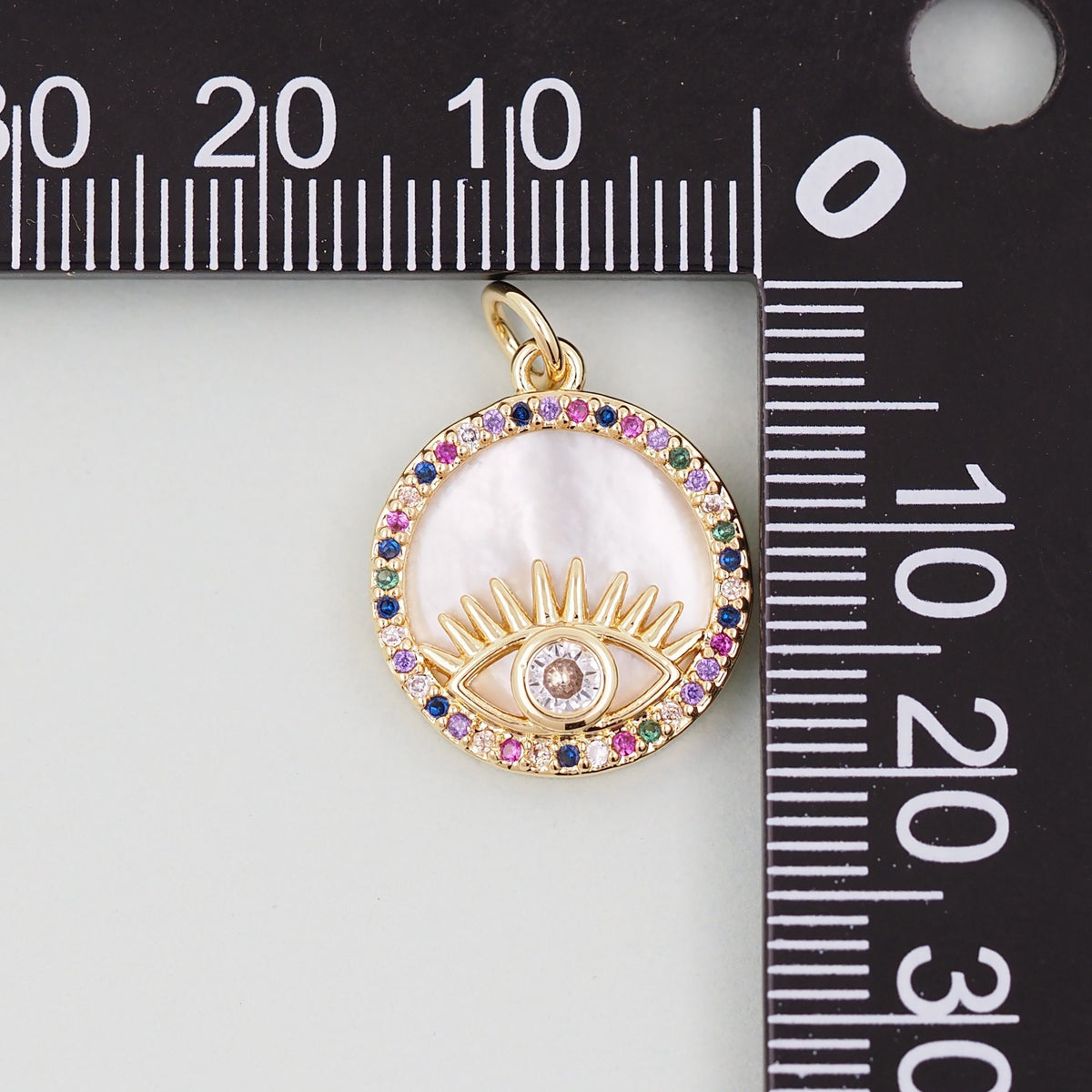 Gold colorful Evil Eye Charms,18K Gold Filled Evil Eye Pendant,Evil Eye Charm Bracelet Necklace for DIY Jewelry Making Supply