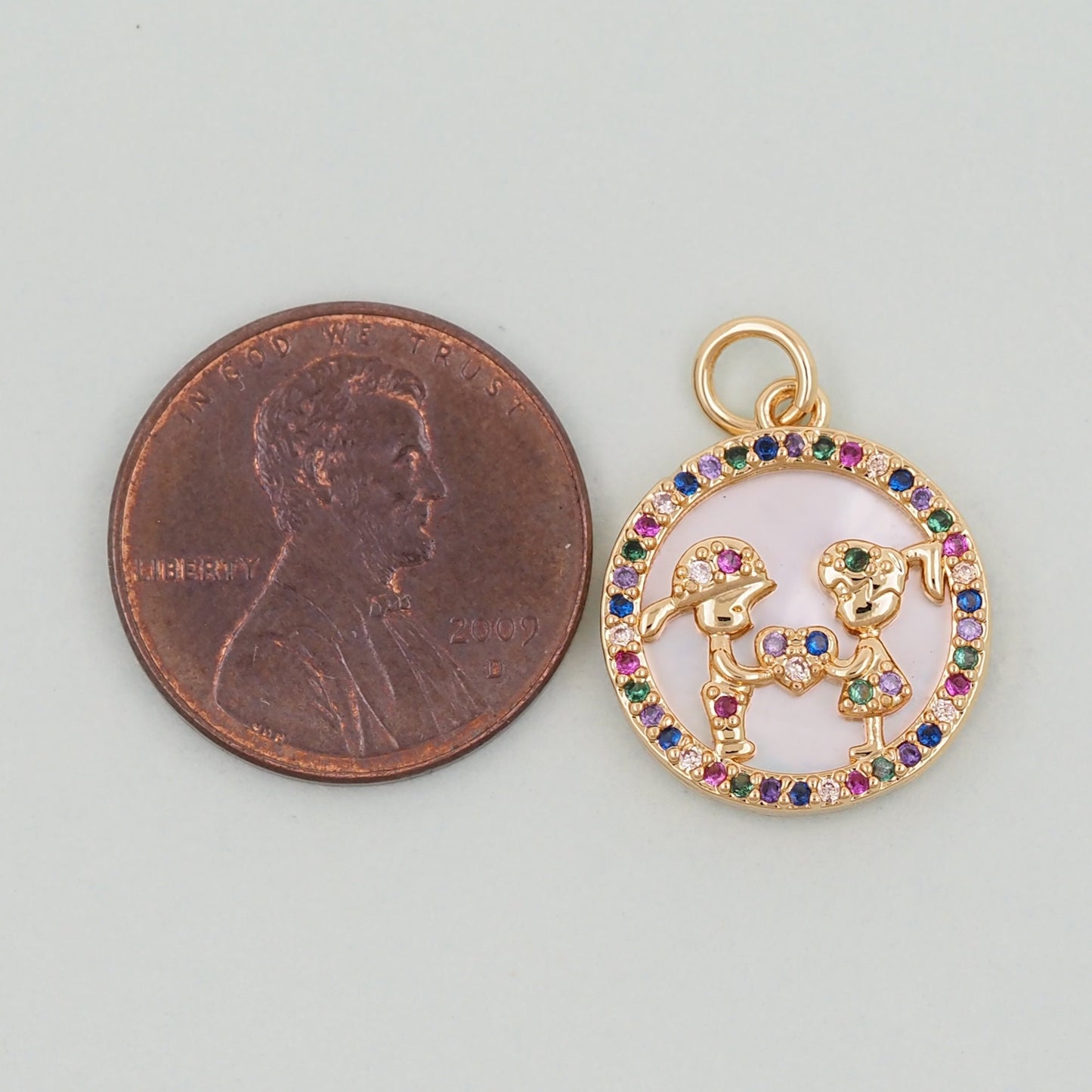 18K Gold Filled Boy Girl Pendant,Boy Girl Charm Bracelet Necklace for DIY Jewelry Making Supply