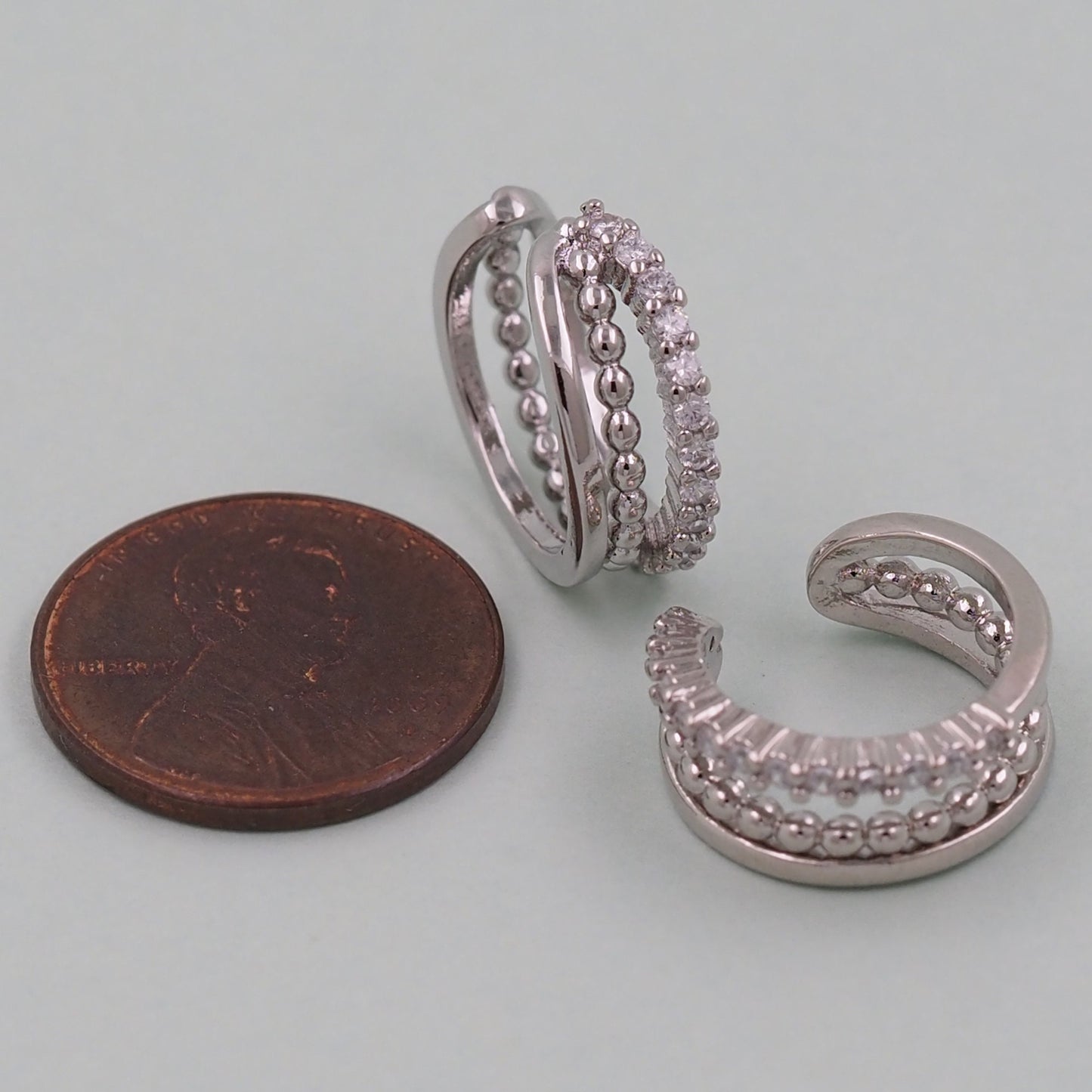 1pair 18K Gold Filled Dainty Hoop Earrings,CZ Ear Cuff No Piercing,Cartilage Earring,Ear Wrap Earrings