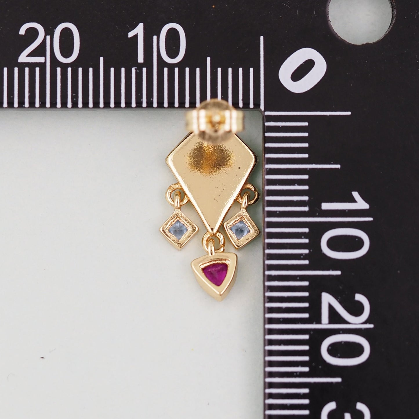 1pair 18K Gold Filled geometric triangle crystal Earrings,Gold Earrings,Dainty Hoops Huggie,Gold Huggies Hoop Earrings