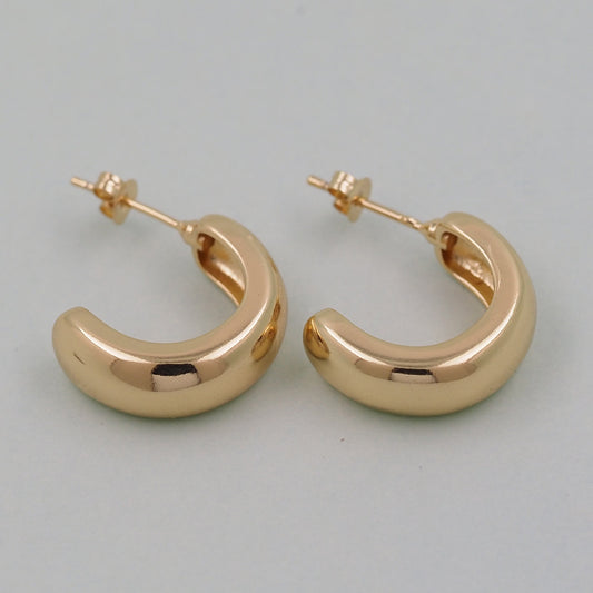 1pair 18K Gold Filled Thick Hoops Earrings,Gold Earrings,Dainty Hoops Huggie,Gold Huggies Hoop Earrings