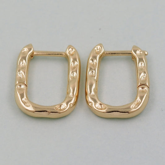 1pair 14K Gold Filled Oval Hoops Earrings,Gold Rectangle Earrings,Dainty Hoops Huggie,Gold Huggies Hoop Earrings