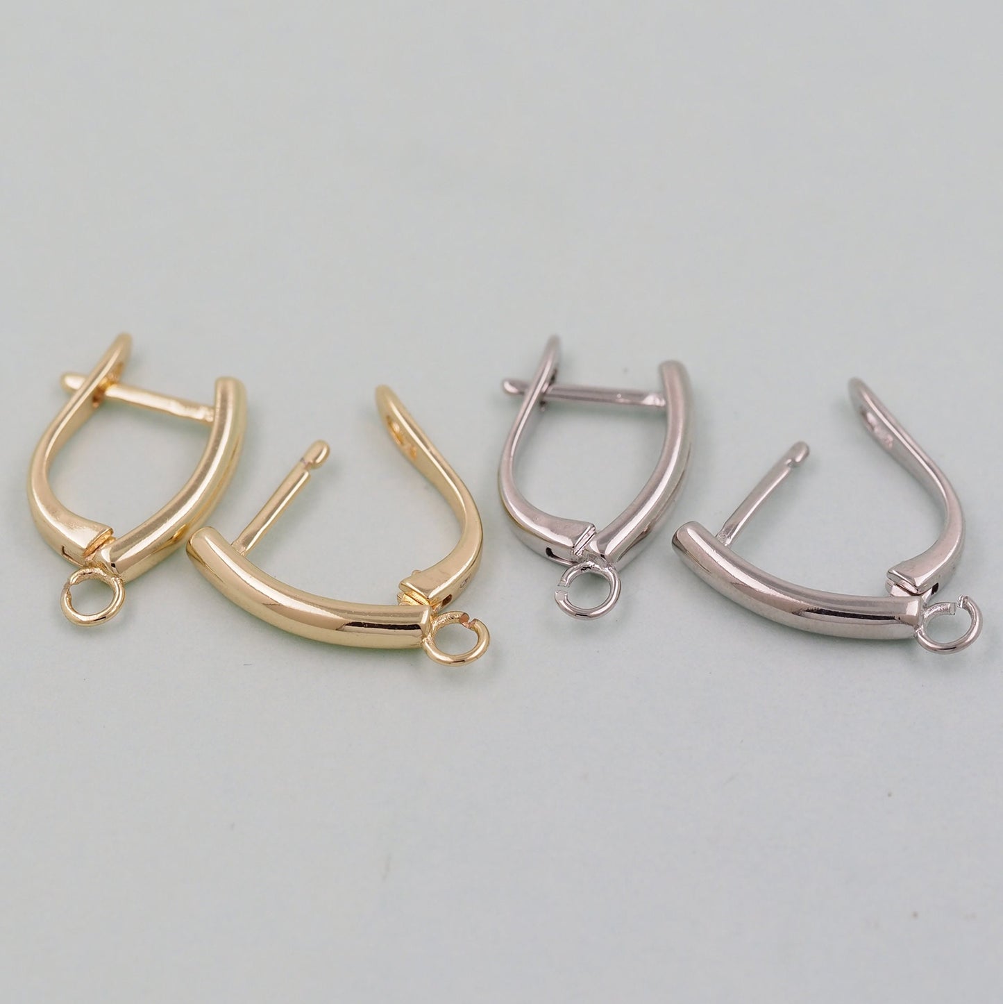 1pair 18K Gold Filled earring components,Gold Earrings,Dainty Hoops Huggie,Gold Huggies Hoop Earrings