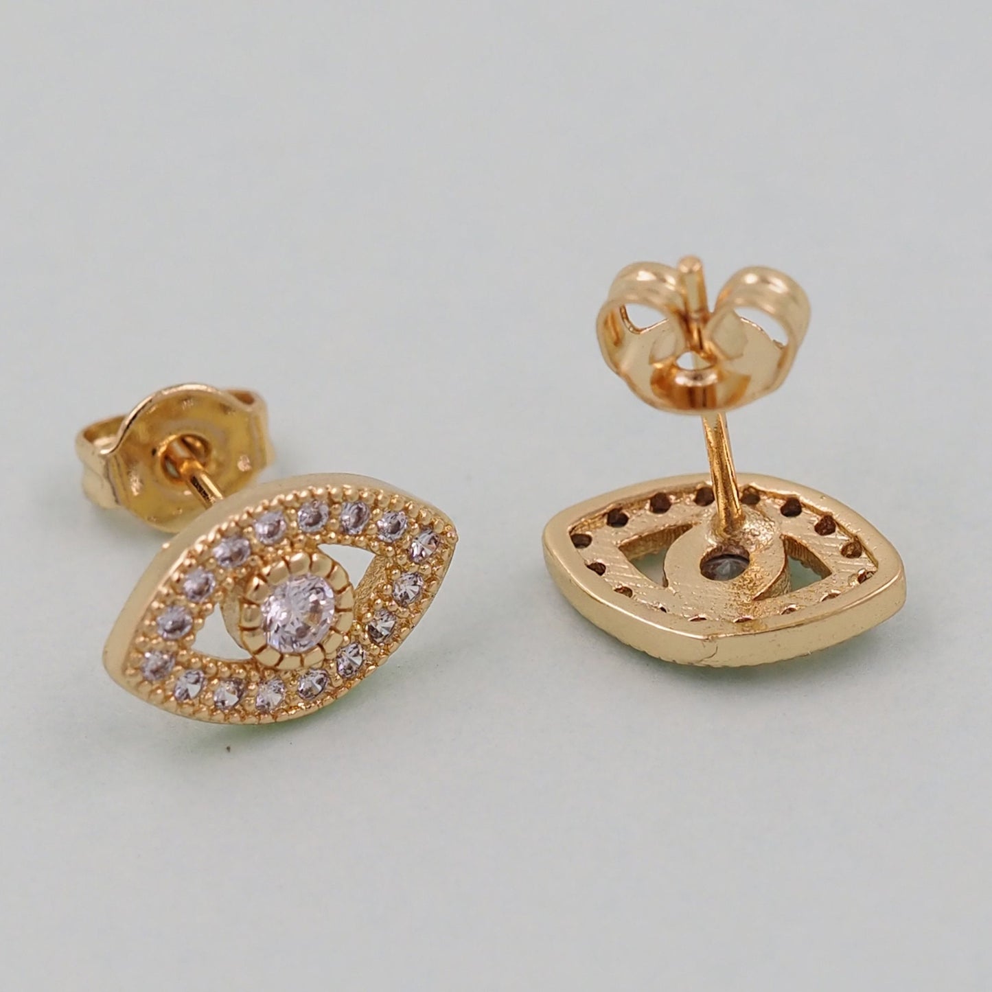 1pair 18K Gold Filled Evil Eye Hoops Earrings,Gold Earrings,Dainty Hoops Huggie,Gold Huggies Hoop Earrings