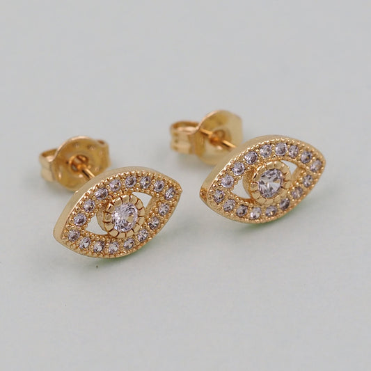 1pair 18K Gold Filled Evil Eye Hoops Earrings,Gold Earrings,Dainty Hoops Huggie,Gold Huggies Hoop Earrings