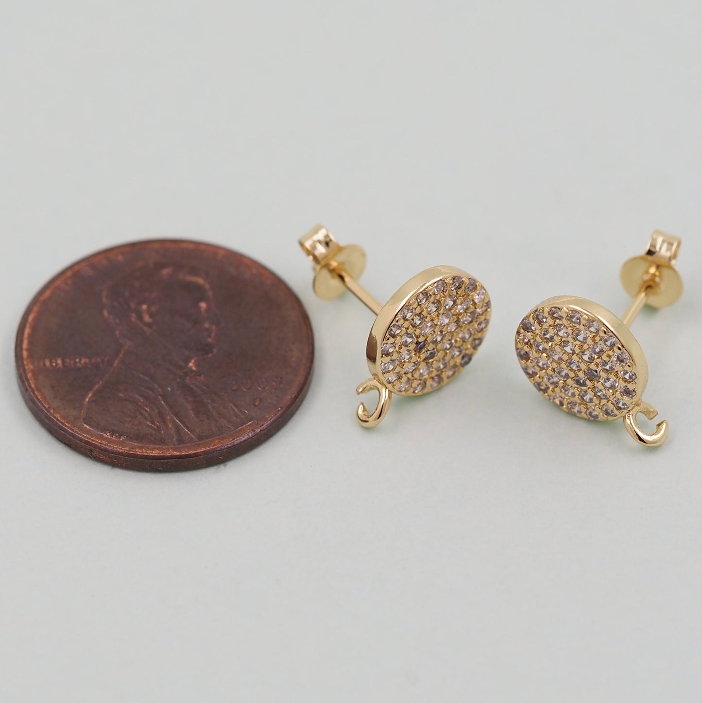 1pair 18K Gold Filled Round Earrings,Gold Round Earrings,Dainty Earrings