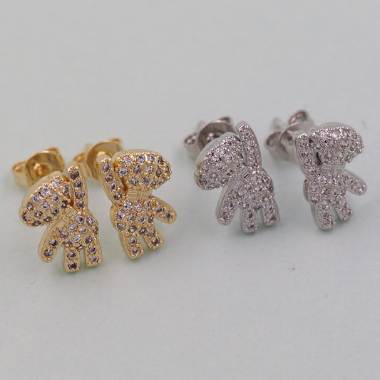 1pair 18K Gold Filled Bear Earrings,Gold Earrings,Dainty Earrings