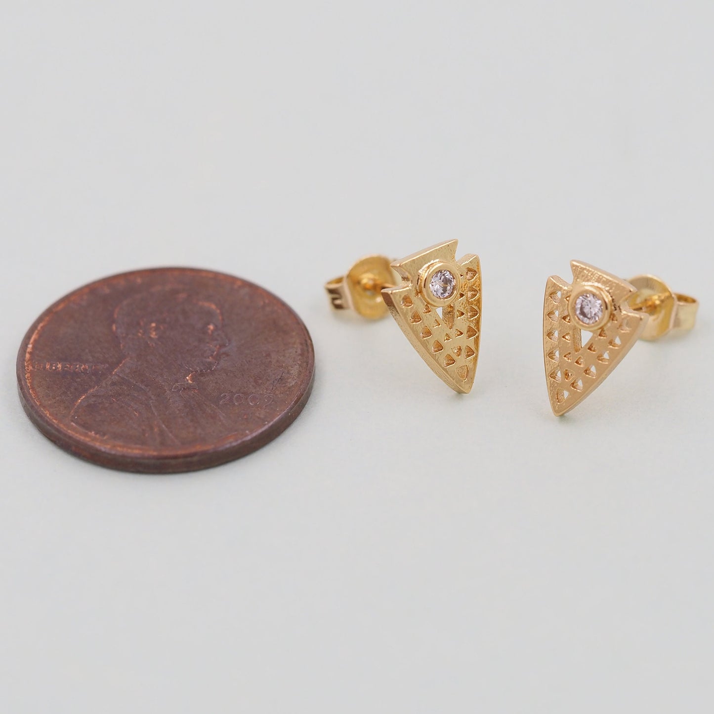 1pair 18K Gold Filled Triangle Earrings,Gold Earrings,Dainty Earrings