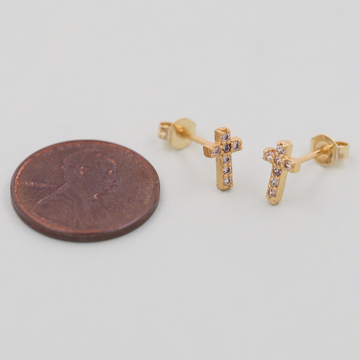 1pair 18K Gold Filled Cross Earrings,Gold Earrings,Dainty Earrings