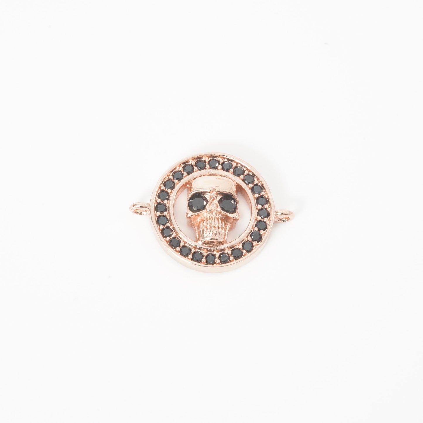 Gold Skull Connector Charms,18K Gold Filled Skull Pendant,Skull Charm Bracelet Necklace for DIY Jewelry Making Supply