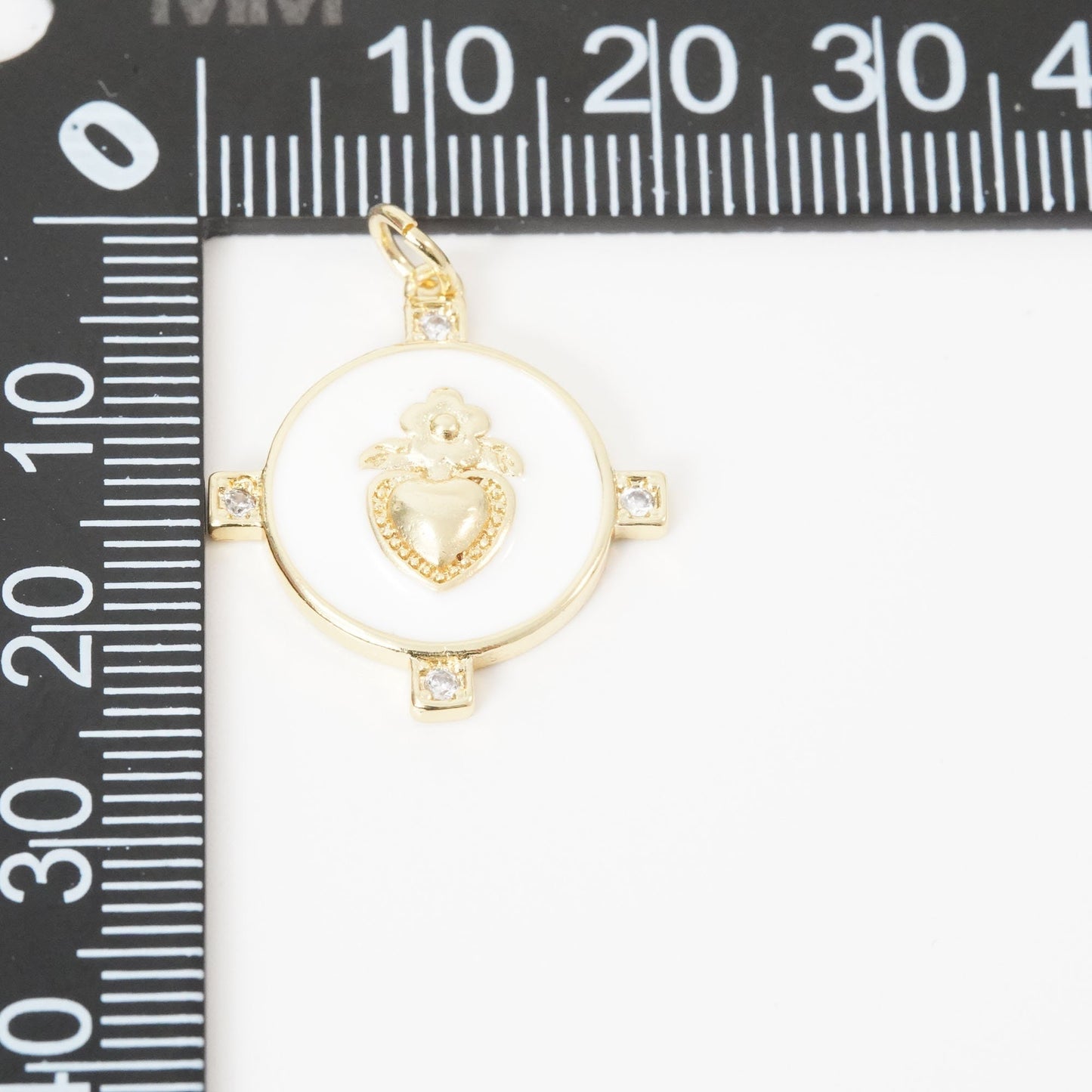 Gold Heart Charms,18K Gold Filled Enamel Heart Pendant Charm Bracelet Necklace for DIY Jewelry Making Supply