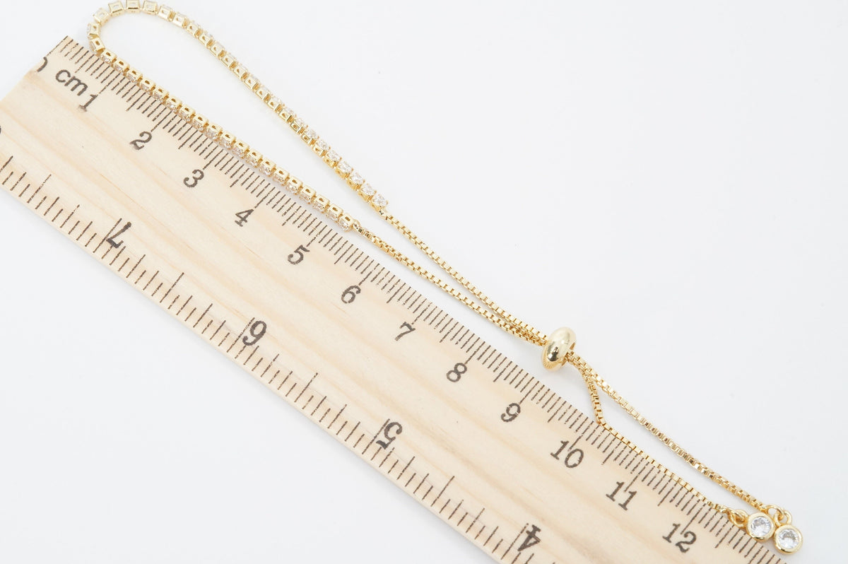 Gold Adjustable Chain,18K Gold Filled Slider Bracelet,Half-finished Adjustable Bracelet,Semi Finished Bracelets,Bracelets for