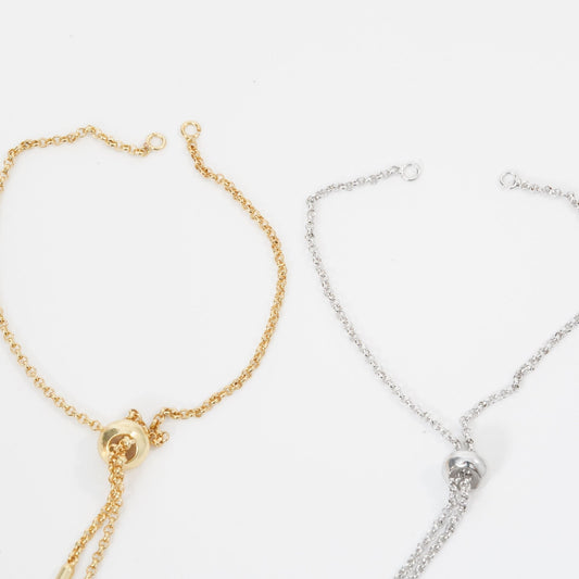 Gold Adjustable Chain,18K Gold Filled Slider Bracelet,Half-finished Adjustable Bracelet,Semi Finished Bracelets,Bracelets for Jewelry Making