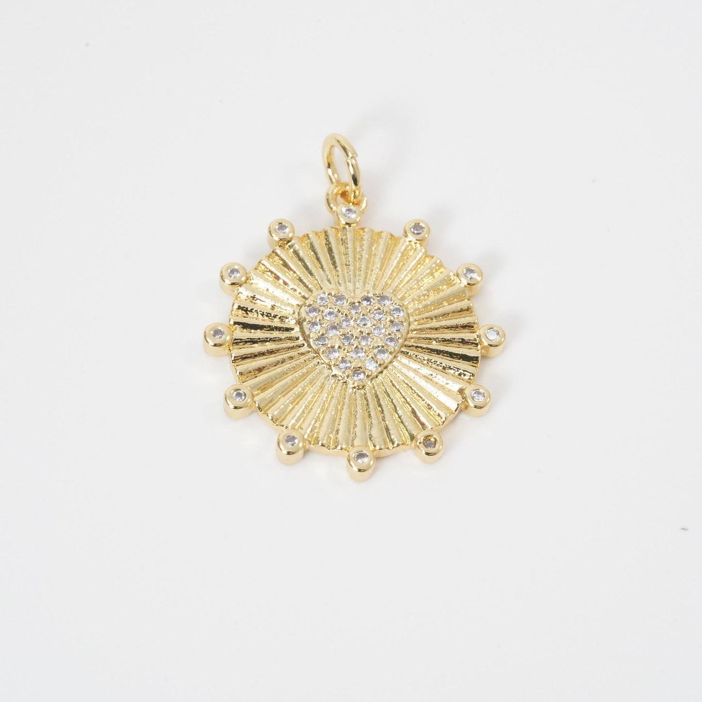 Gold Heart Charms,18K Gold Heart Pendant,Heart Charm Bracelet Necklace for DIY Jewelry Making Supply