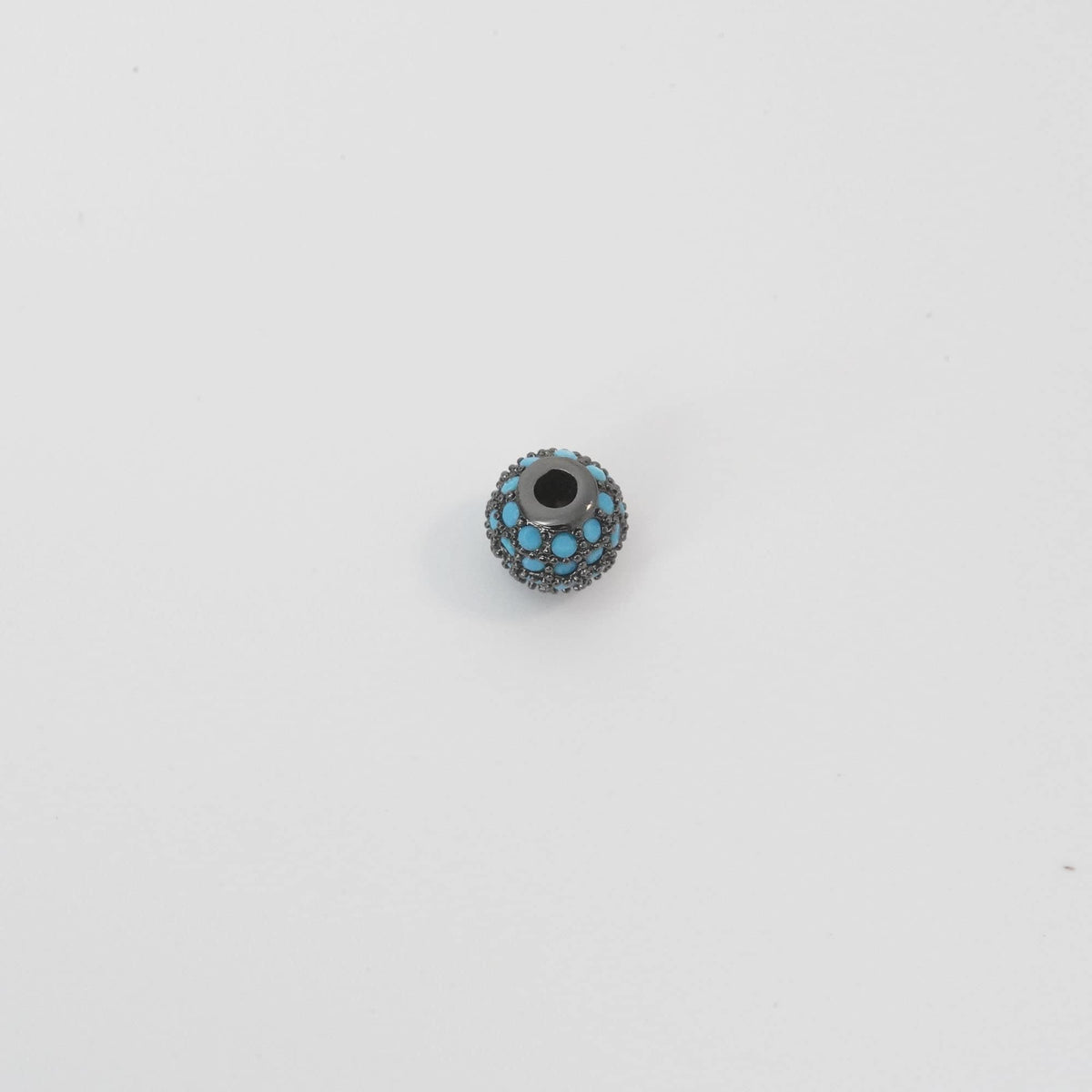 Gold CZ Spacer Beads Charms,18K Gold turquoise Round Beads Bracelet Necklace for DIY Jewelry Making Supply 6mm