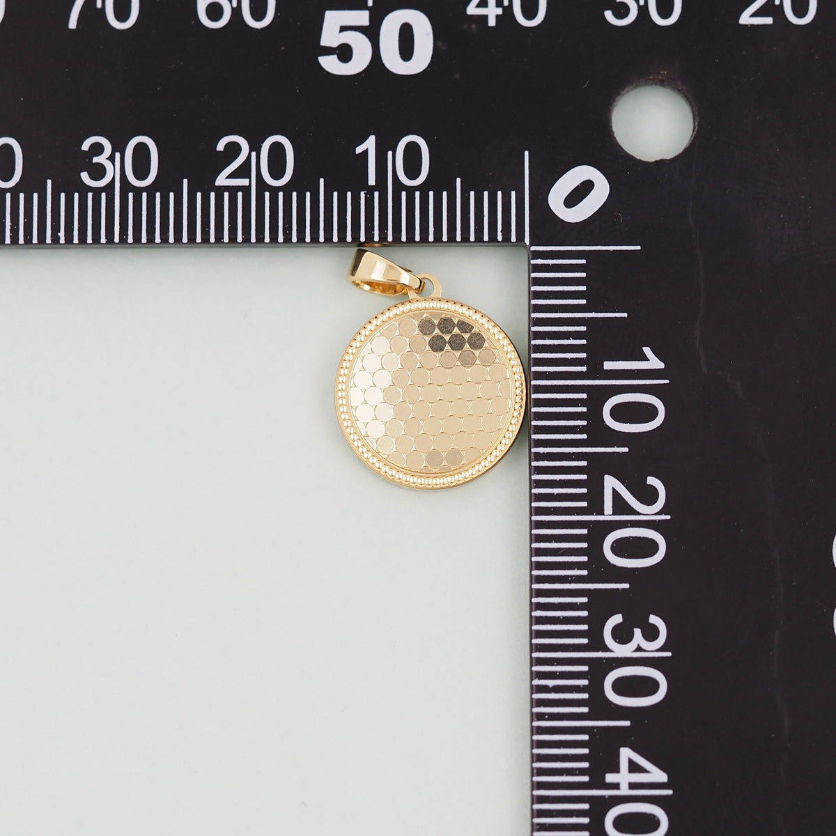 Gold Round Charms,18K Gold Filled Round Pendant,Round Charm Bracelet Necklace for DIY Jewelry Making Supply