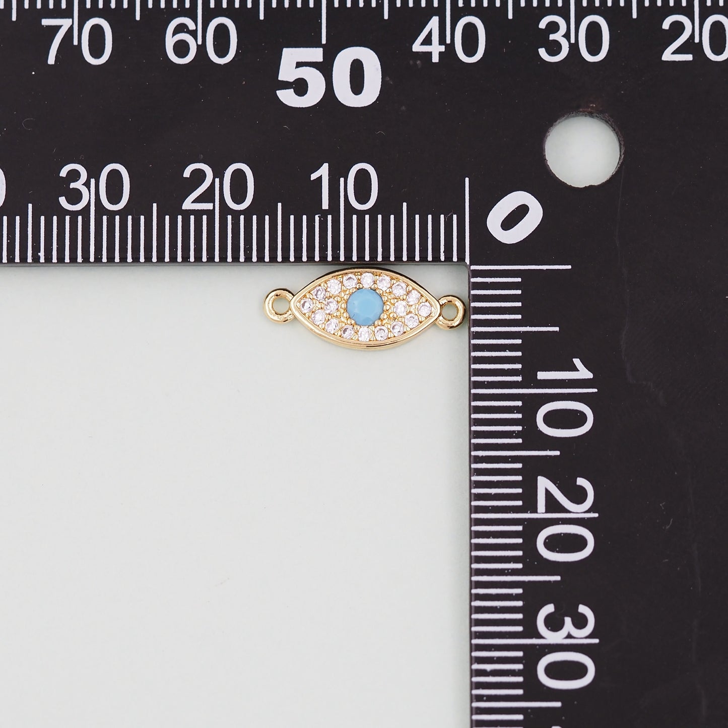 Gold Evil Eye Charms,18K Gold Filled Evil Eye Pendant,CZ micro Pave Connector Evil Eye Charm Bracelet Necklace for DIY Jewelry Making Supply