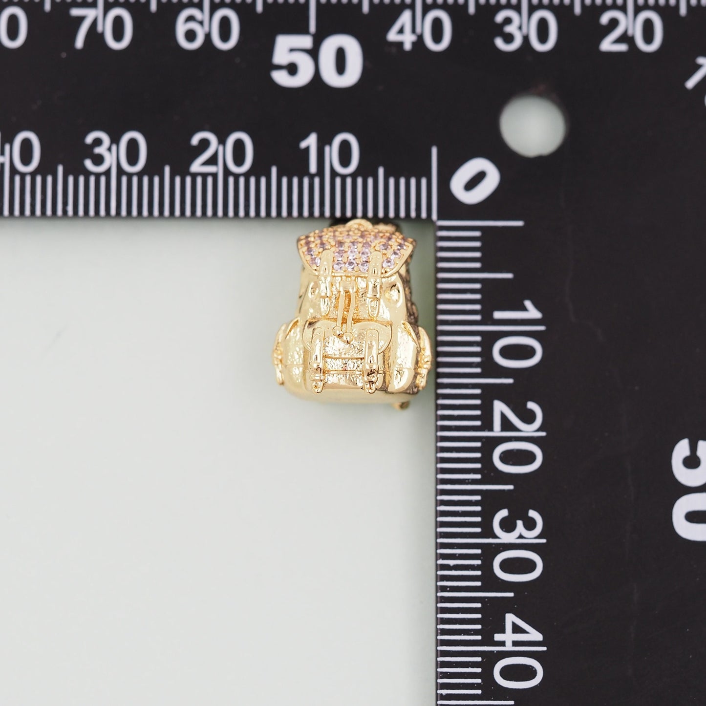 Gold Backpack Charms,18K Gold Filled Backpack Pendant Charm Bracelet Necklace for DIY Jewelry Making Supply