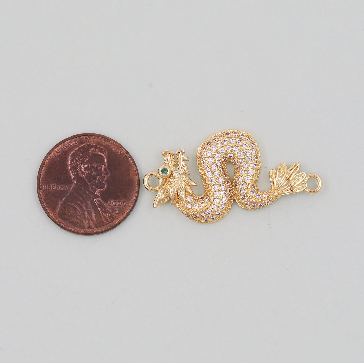 Gold Dragon Charm,18K Gold Filled Dragon Pendant,Silver dragon Charm Bracelet Necklace for DIY Jewelry Making Supply