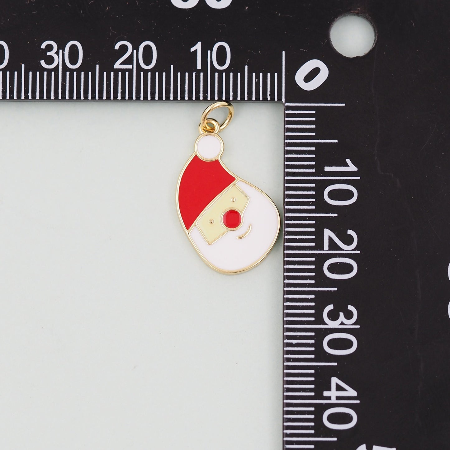Gold ChristmasCharms,18K Gold Filled Christmas Santa Claus Pendant Charm Bracelet Necklace for DIY Jewelry Making Supply