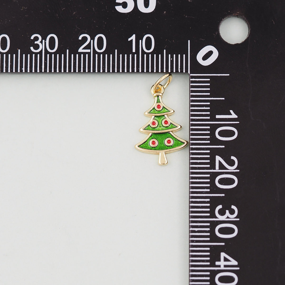 Gold ChristmasCharms,18K Gold Filled Christmas Tree Pendant Charm Bracelet Necklace for DIY Jewelry Making Supply