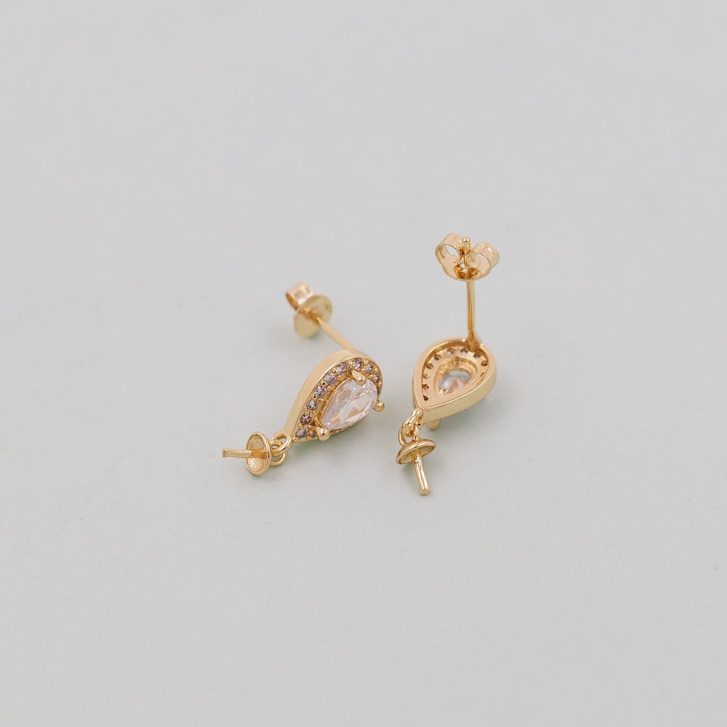 1pair 18K Gold Filled Teardrop Stud Earrings,Gold Earrings,Dainty Hoops Huggie,Gold Huggies Hoop Earrings