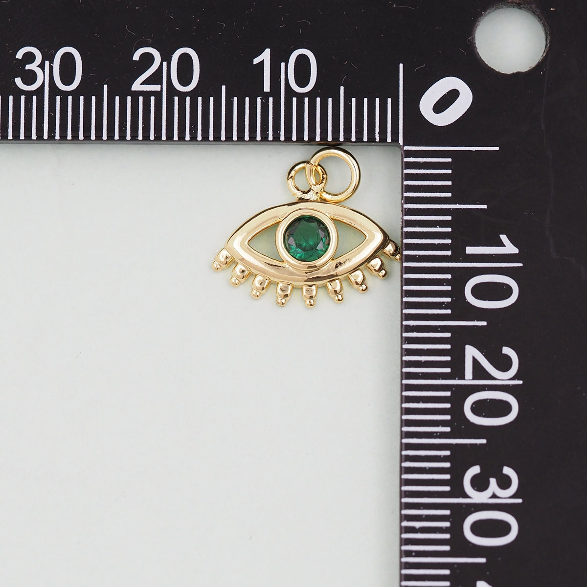 18K Gold Filled Evil Eye Pendant,Evil Eye Charm Bracelet Necklace for DIY Jewelry Making Supply