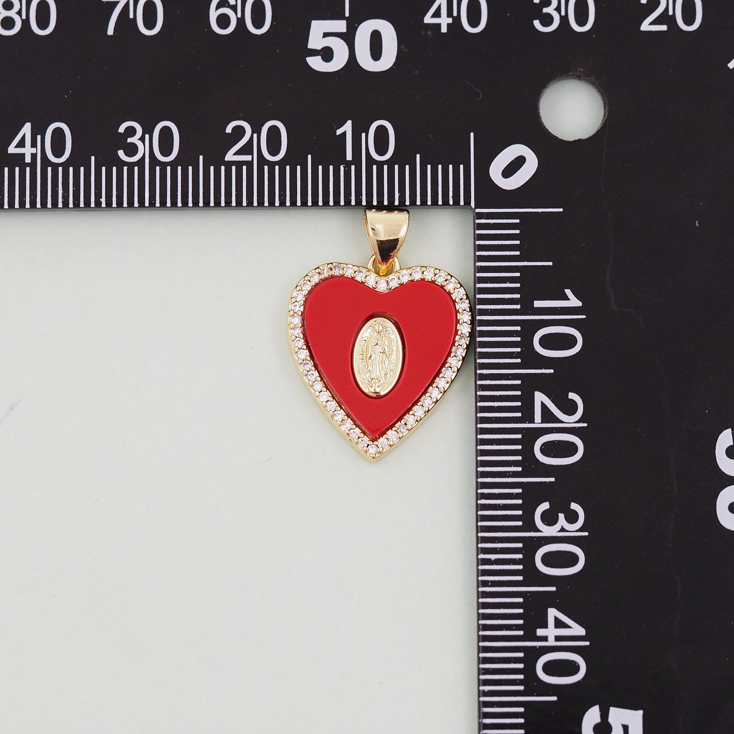 Gold Our Lady of Guadalupe Charms,18K Gold Filled Heart virgin mary Pendant Charm Bracelet Necklace for DIY Jewelry Making Supply