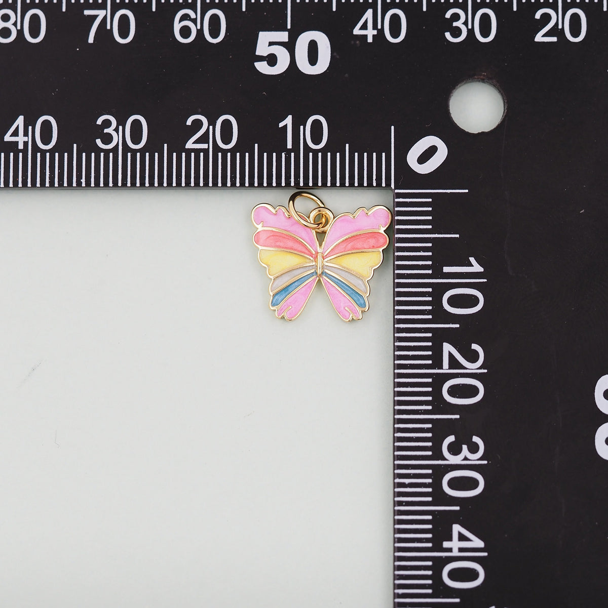 18K Gold Filled Enamel Butterfly Charm Pendant for Jewelry Making