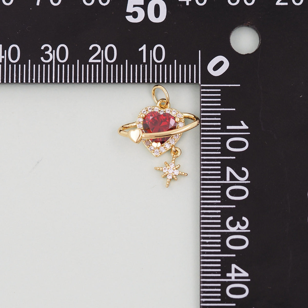 Gold Heart Charms,18K Gold Filled Heart Pendant,Star Charm Bracelet Necklace for DIY Jewelry Making Supply