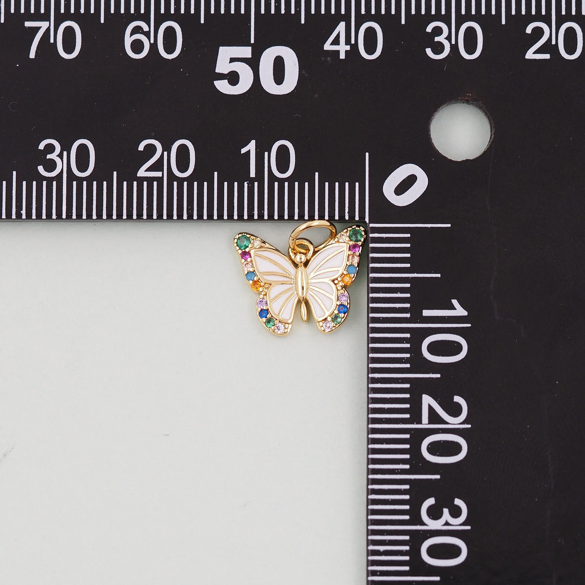 18K Gold Filled Enamel Butterfly Charm Pendant for Jewelry Making