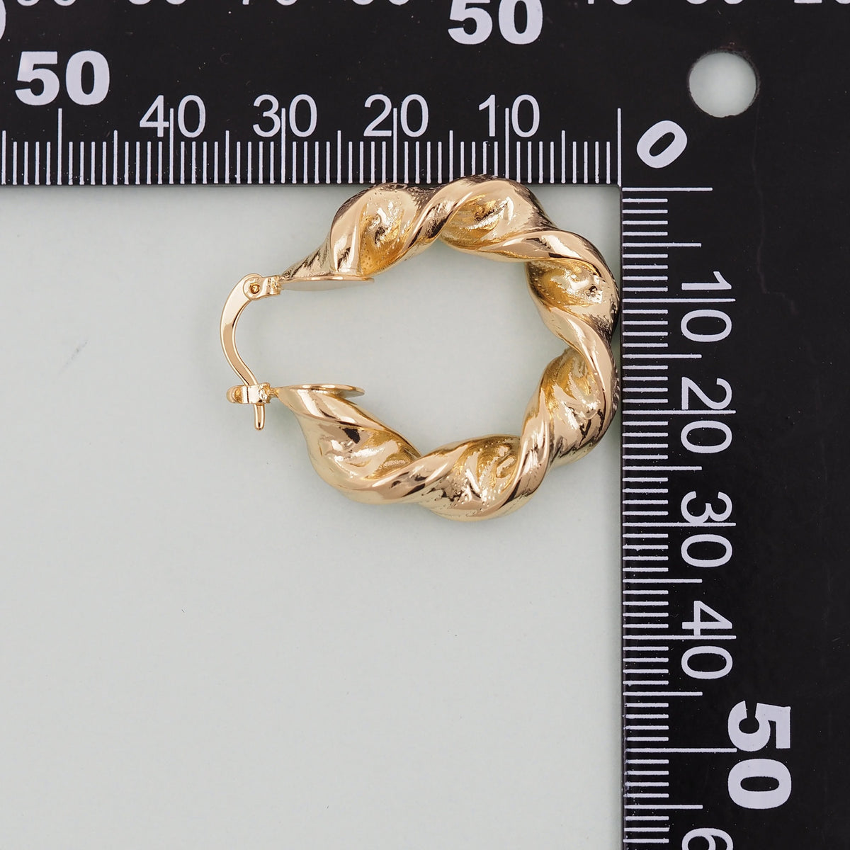 1pair 18K Gold Filled twist Hoops Earrings,Gold Earrings,Dainty Hoops Huggie,Gold Huggies Hoop Earrings