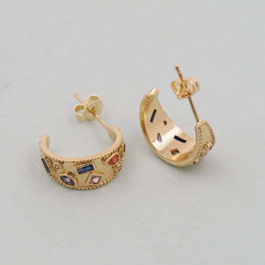 1pair 14K Gold Filled Thick Hoops Earrings,Gold Earrings,Dainty Hoops Huggie,Gold Huggies Hoop Earrings