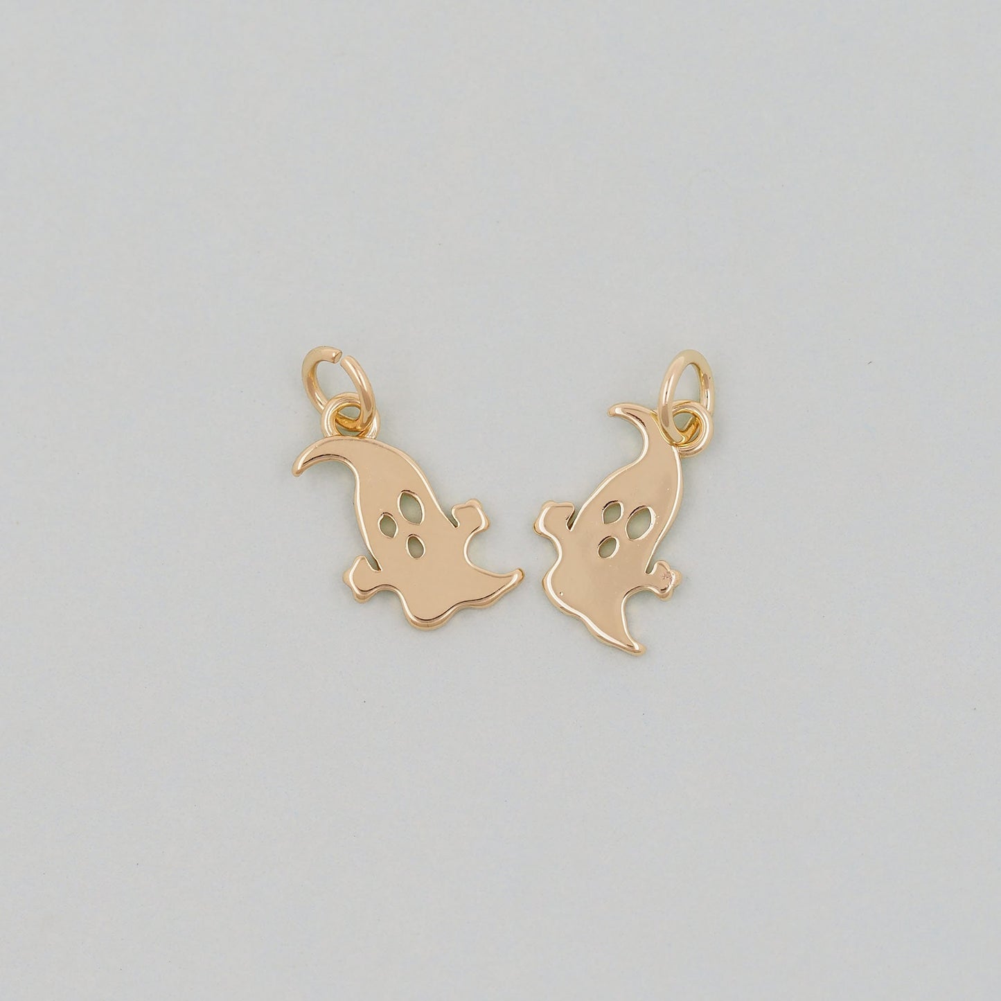 Gold ghost Charms,18K Gold Filled ghost Pendant Charm Bracelet Necklace for DIY Jewelry Making Supply