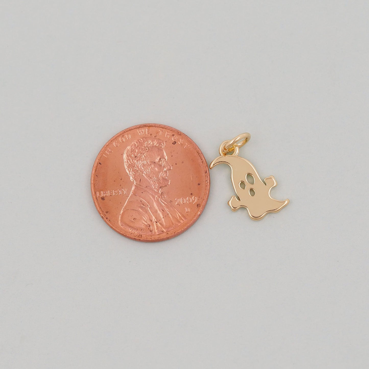Gold ghost Charms,18K Gold Filled ghost Pendant Charm Bracelet Necklace for DIY Jewelry Making Supply