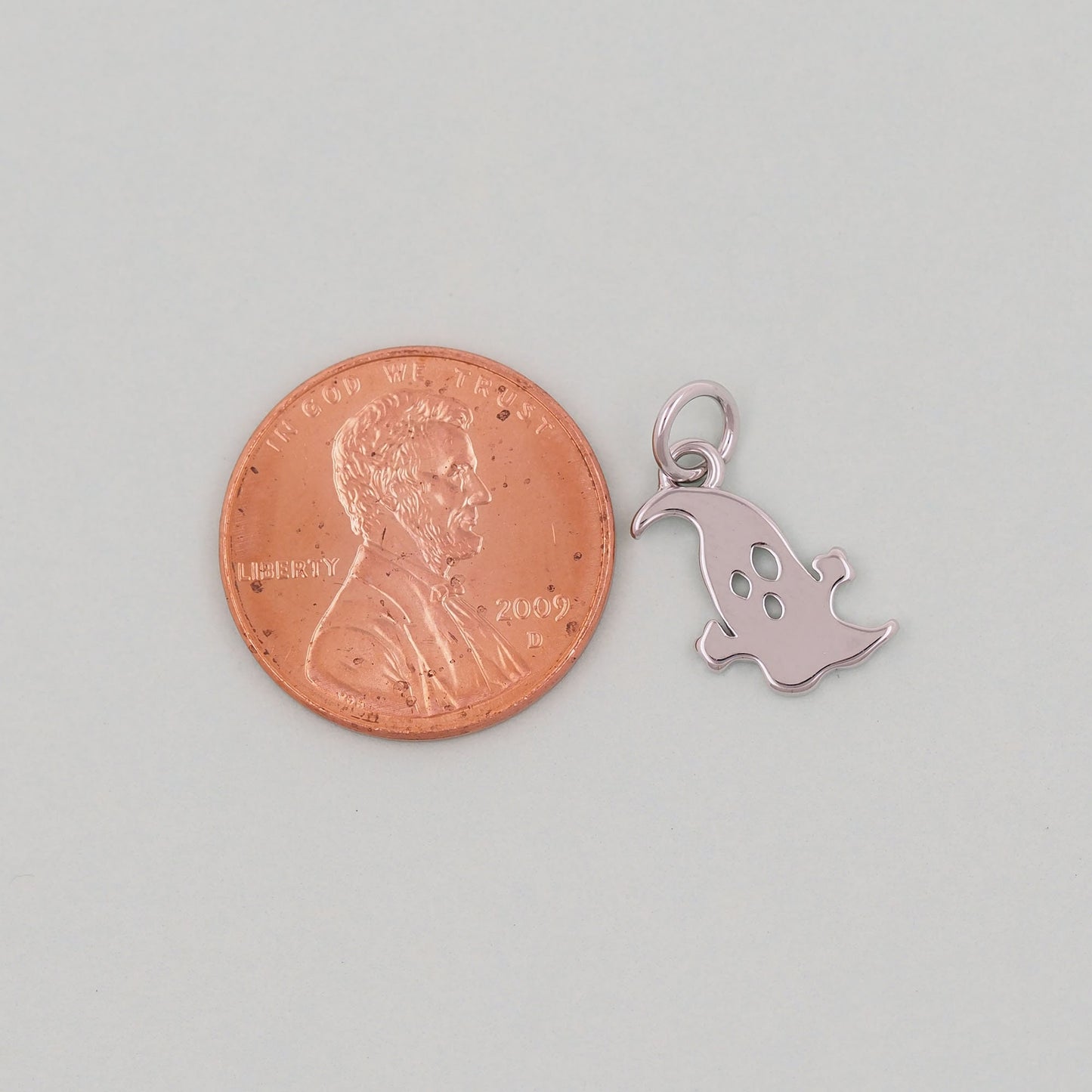 Gold ghost Charms,18K Gold Filled ghost Pendant Charm Bracelet Necklace for DIY Jewelry Making Supply