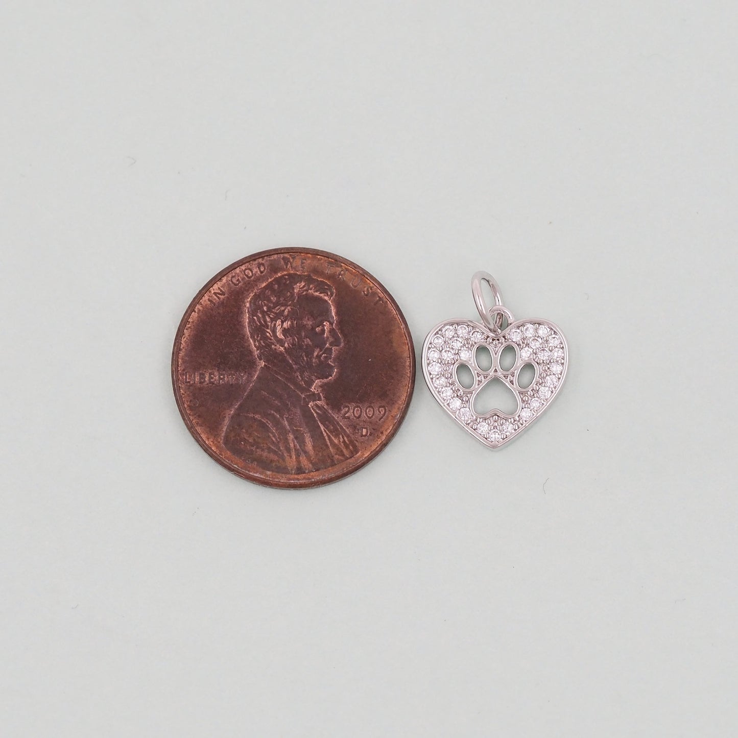 Gold Tiny Heart paw Charms,18K Gold Filled Heart Pendant,Heart Charm Bracelet Necklace for DIY Jewelry Making Supply