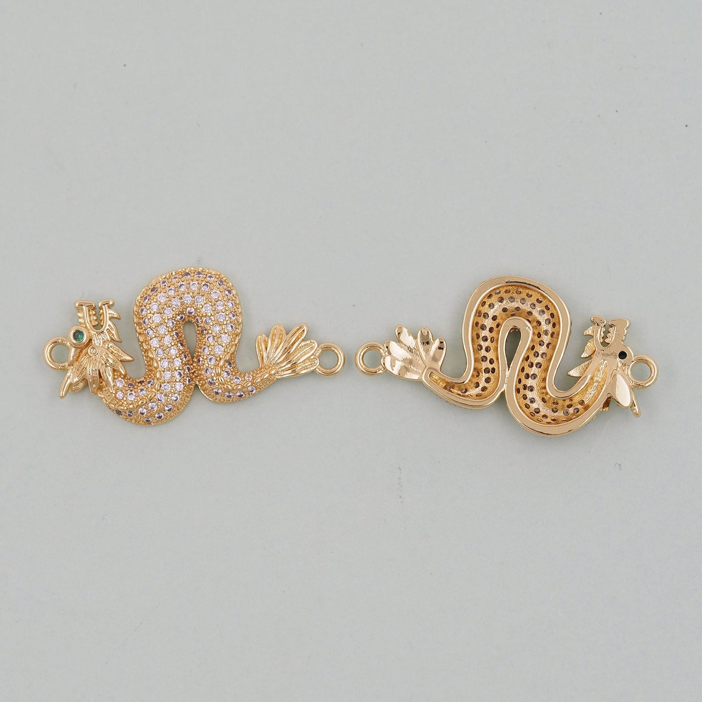 Gold Dragon Charm,18K Gold Filled Dragon Pendant,Silver dragon Charm Bracelet Necklace for DIY Jewelry Making Supply