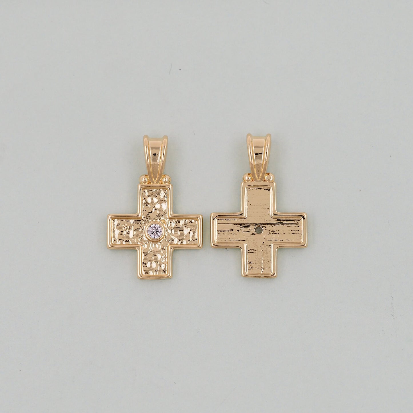 Gold Cross Charms,18K Gold Filled Cross Pendant,Silver Cross Charm Bracelet Necklace for DIY Jewelry Making Supply