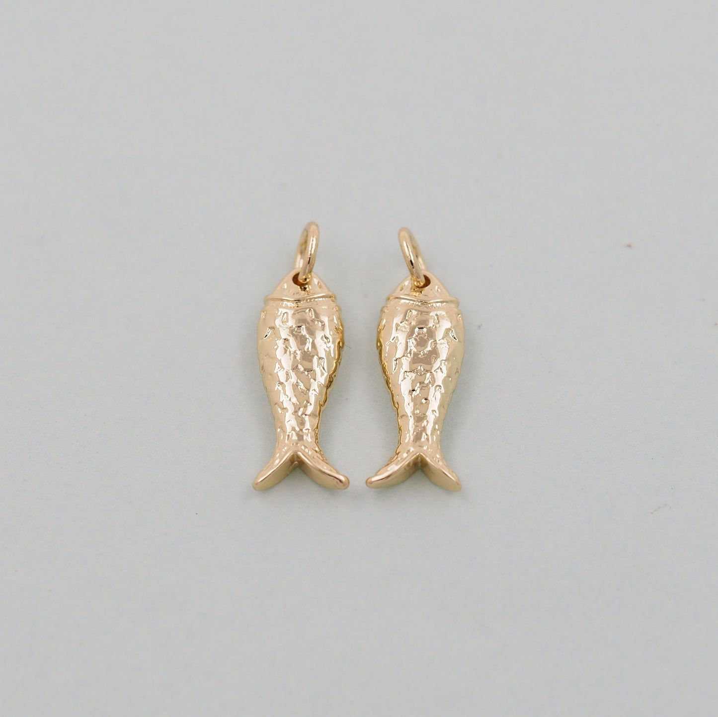 Gold fish Charms,18K Gold Filled fish Pendant,fish Charm Bracelet Necklace for DIY Jewelry Making Supply