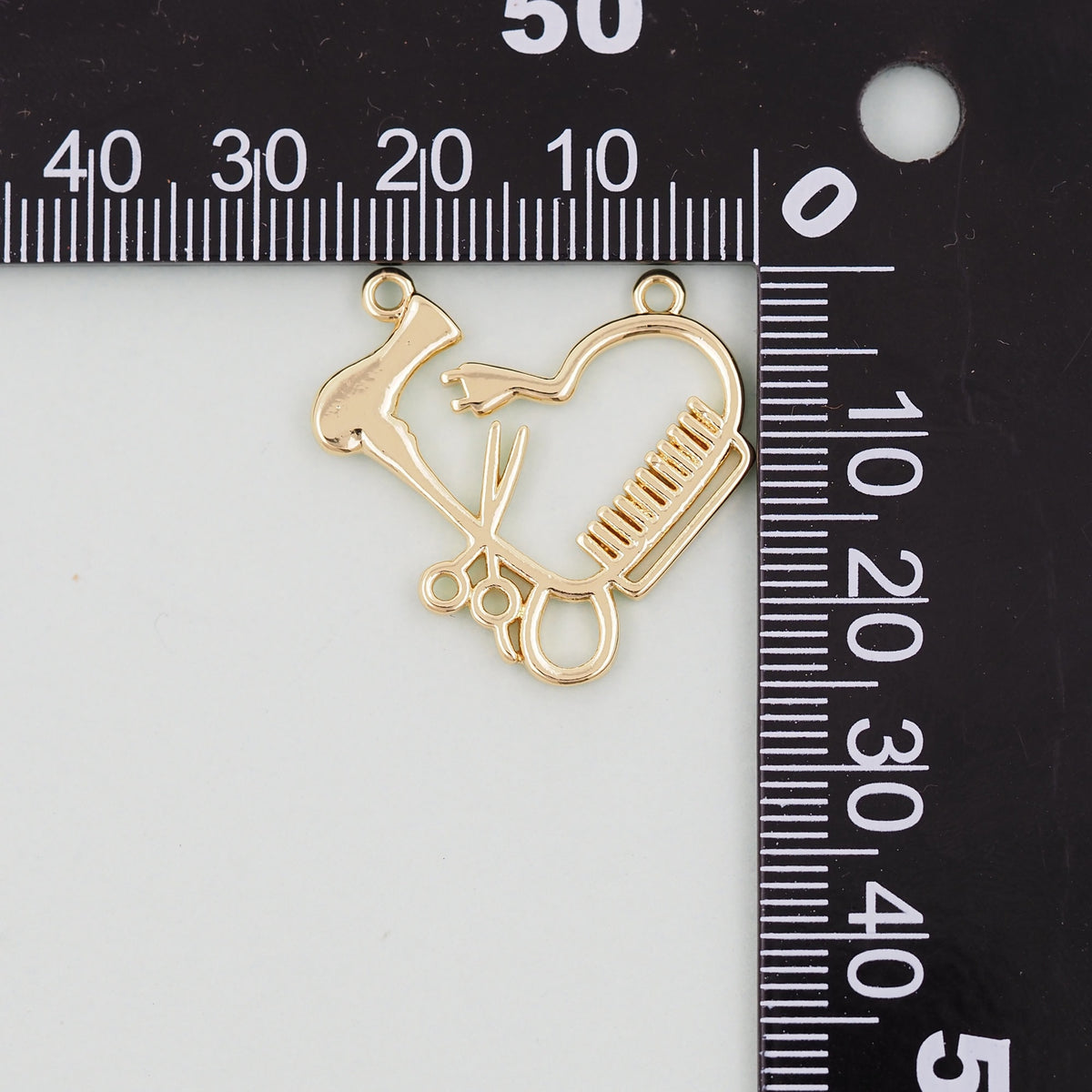 Gold Scissors Charms,18K Gold Filled ScissorsPendant,comb Charm Bracelet Necklace for DIY Jewelry Making Supply