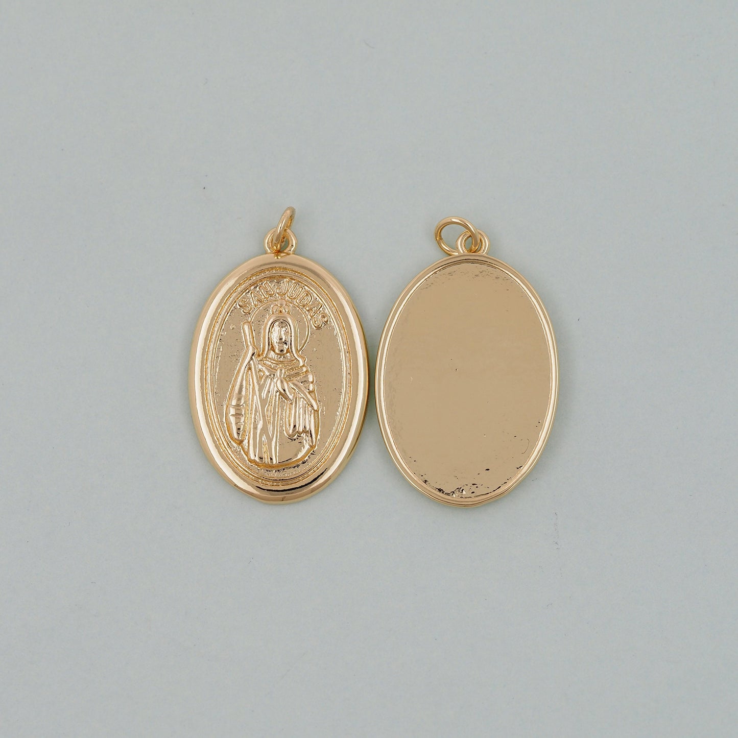 Gold San Judas Charms,18K Gold Filled San Judas Pendant Charm Bracelet Necklace for DIY Jewelry Making Supply