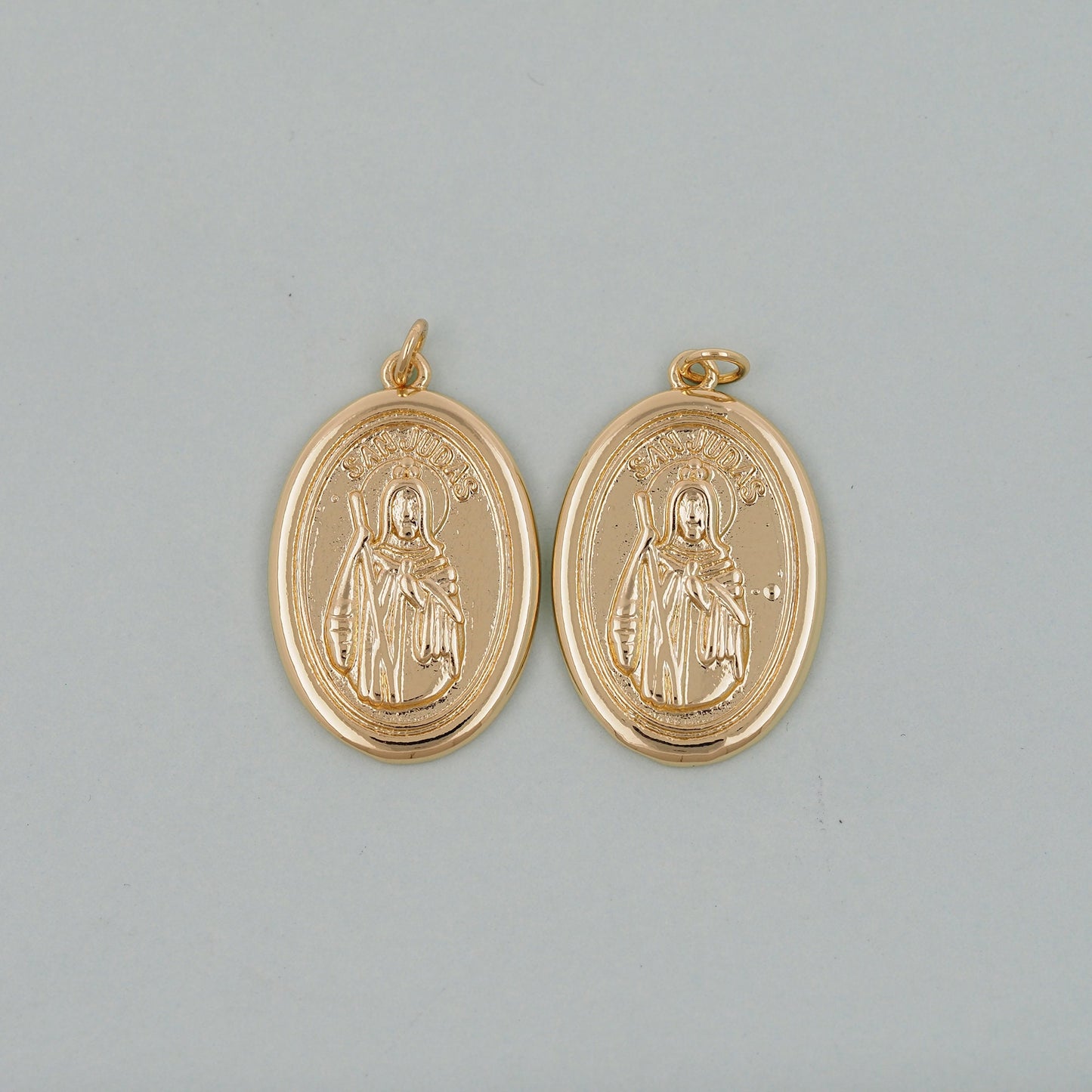 Gold San Judas Charms,18K Gold Filled San Judas Pendant Charm Bracelet Necklace for DIY Jewelry Making Supply